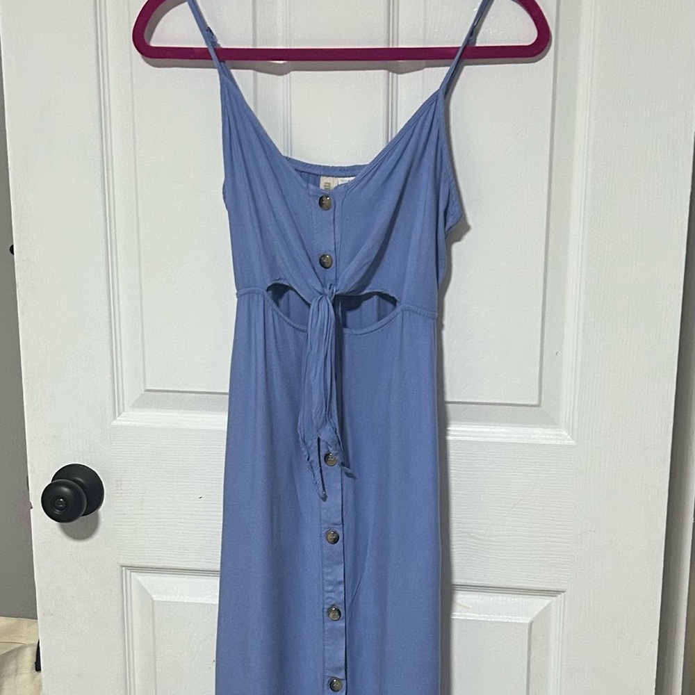 Mimi Chica Blue Sleeveless Tie-Front Sundress